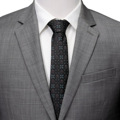 Corbata negra con motivo de Star Wars Mandalorian