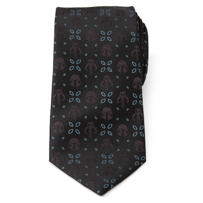 Corbata negra con motivo de Star Wars Mandalorian