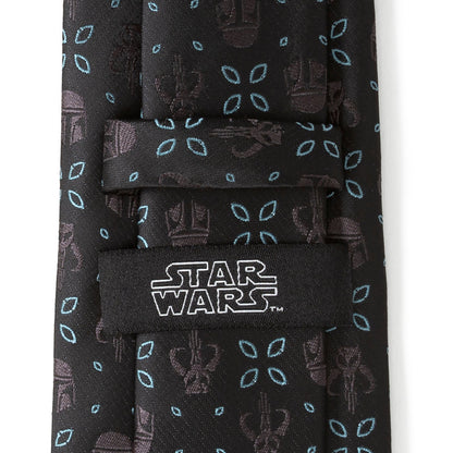 Corbata negra con motivo de Star Wars Mandalorian