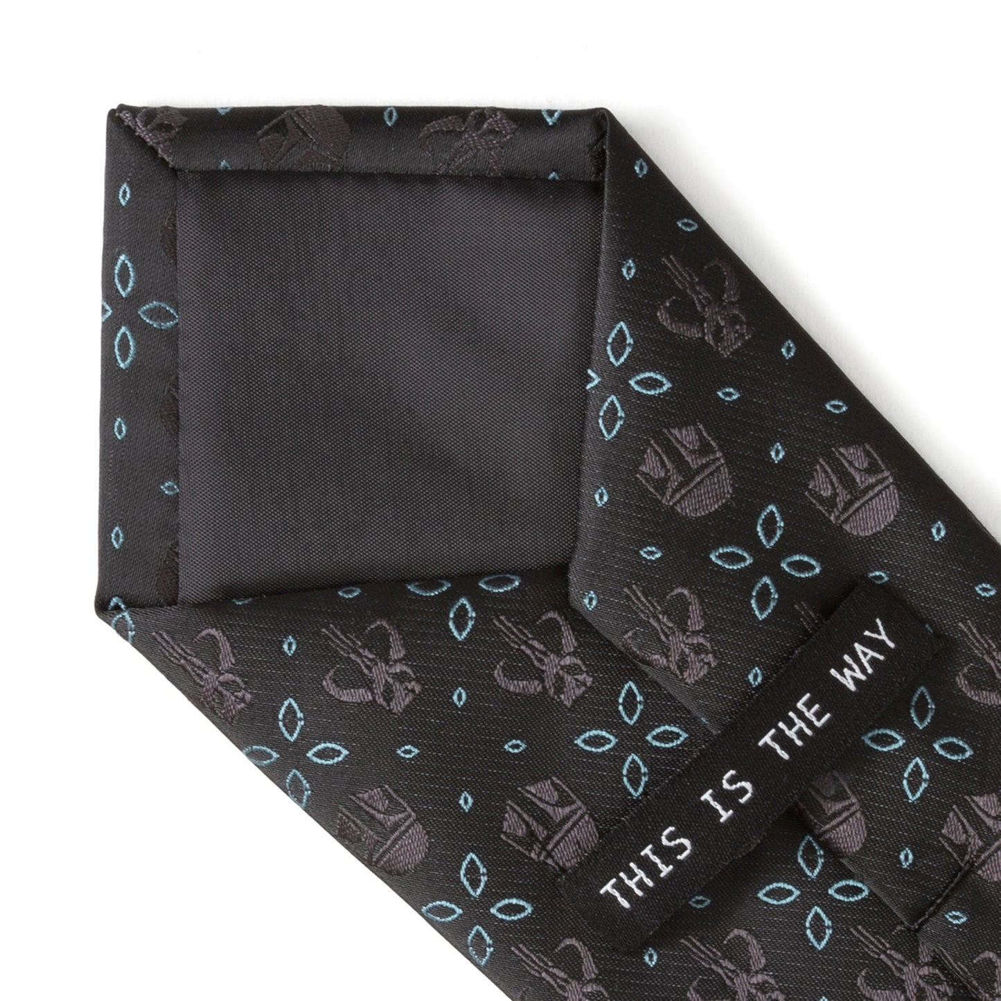 Corbata negra con motivo de Star Wars Mandalorian