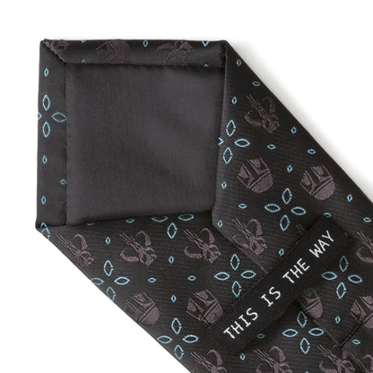Corbata negra con motivo de Star Wars Mandalorian