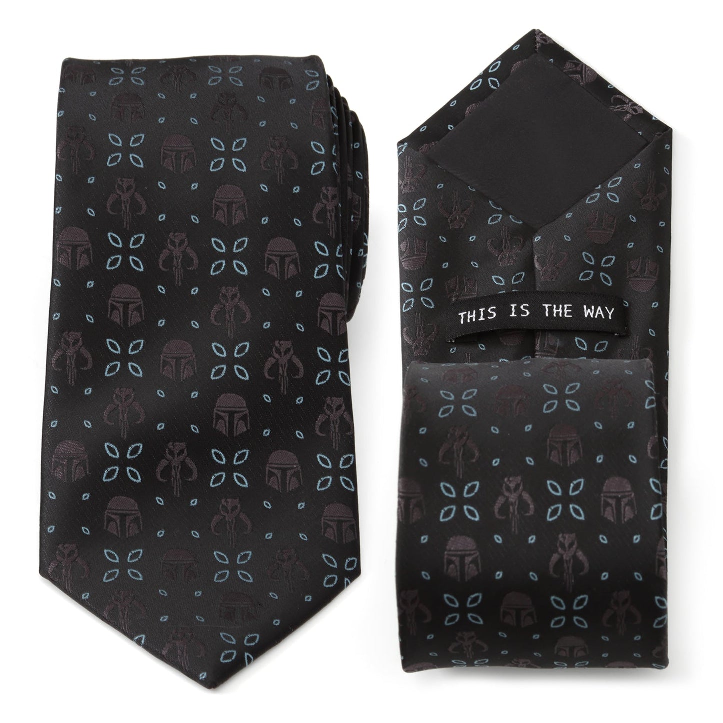 Corbata negra con motivo de Star Wars Mandalorian