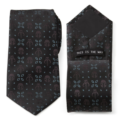 Corbata negra con motivo de Star Wars Mandalorian