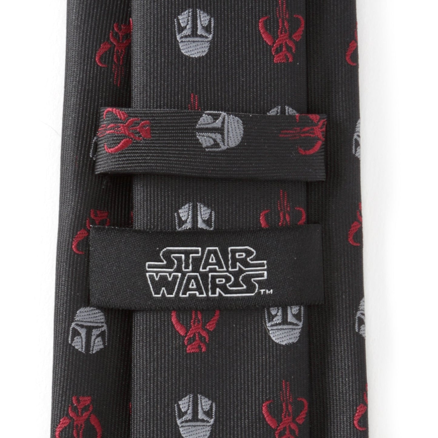 Corbata de Star Wars Mandalorian y Mythosaur roja y negra