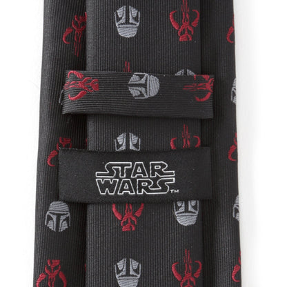 Corbata de Star Wars Mandalorian y Mythosaur roja y negra