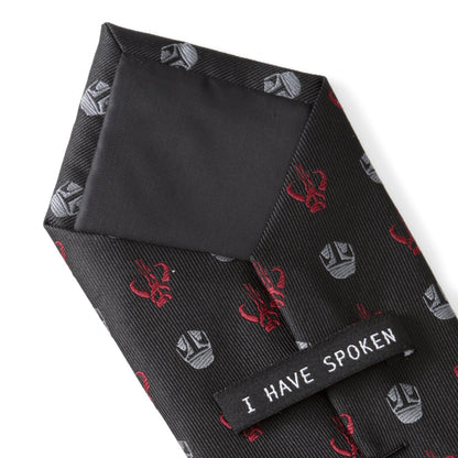 Corbata de Star Wars Mandalorian y Mythosaur roja y negra
