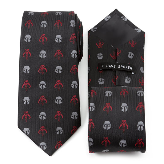 Star Wars Mandalorian and Mythosaur Red and Black Tie - My Men's Shop