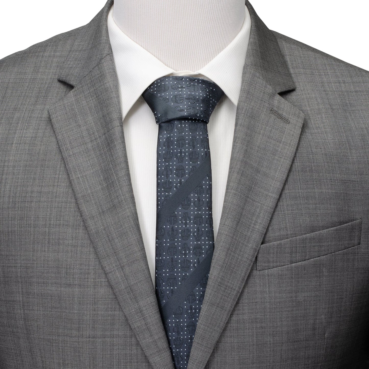 Star Wars Mandalorian Blue Dotted Striped Tie - My Men's Shop