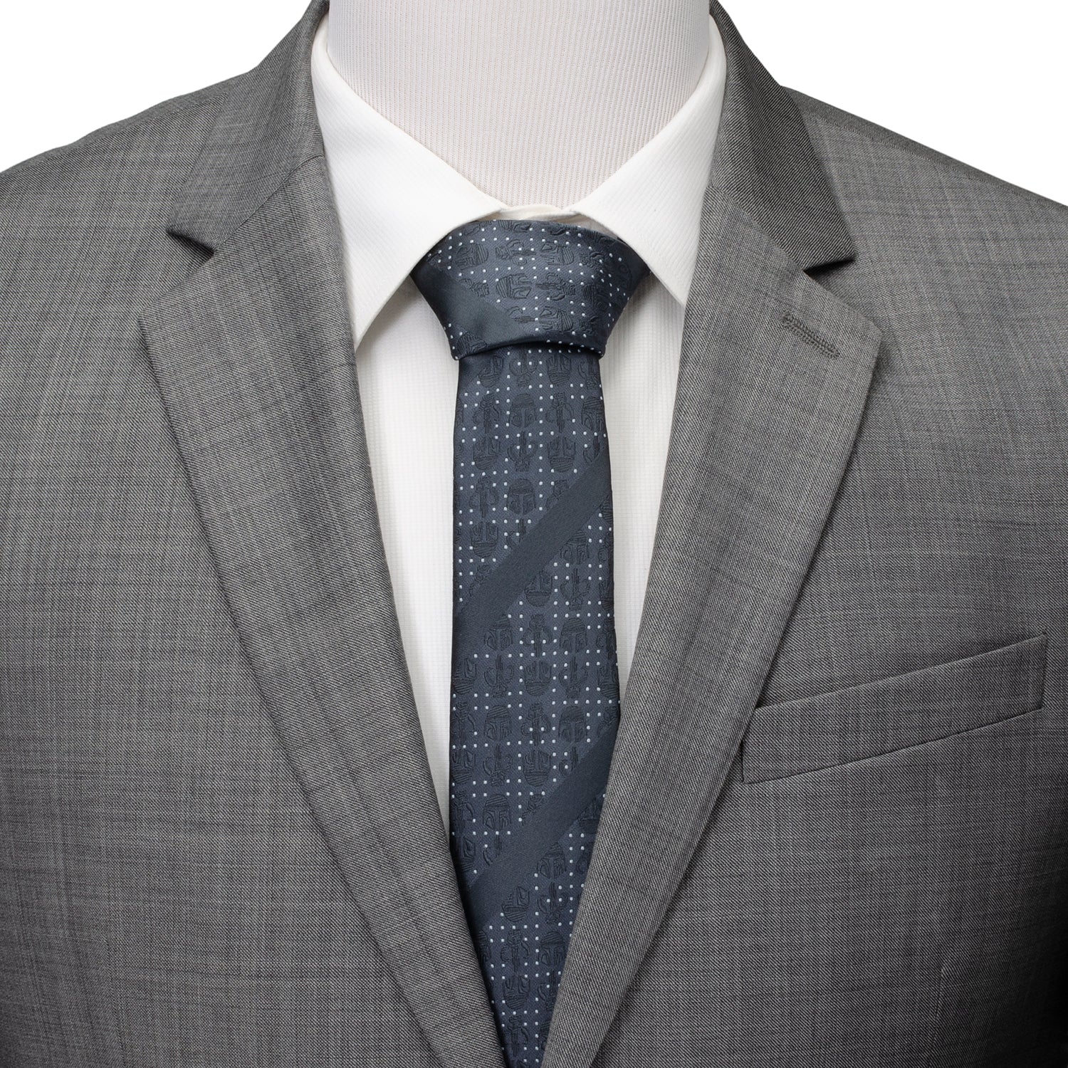 Star Wars Mandalorian Blue Dotted Striped Tie - My Men's Shop