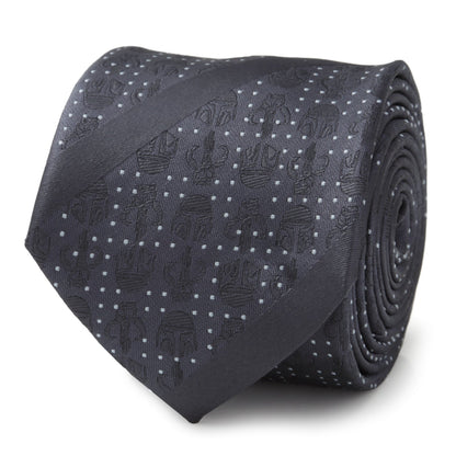 Star Wars Mandalorian Blue Dotted Striped Tie - My Men's Shop