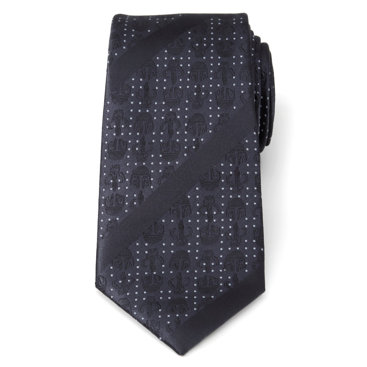 Star Wars Mandalorian Blue Dotted Striped Tie - My Men's Shop