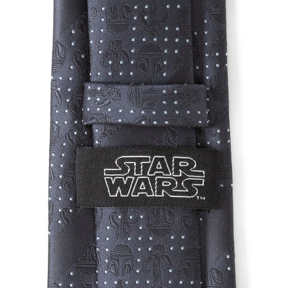 Star Wars Mandalorian Blue Dotted Striped Tie - My Men's Shop