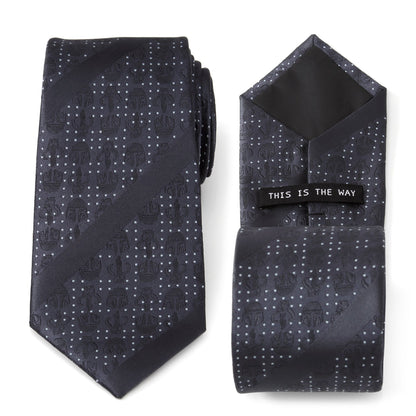 Star Wars Mandalorian Blue Dotted Striped Tie - My Men's Shop