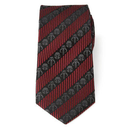 Star Wars Mandalorian Black and Red Striped Tie - My Men's Shop