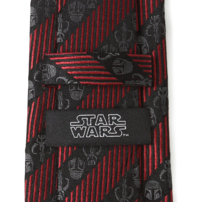 Star Wars Mandalorian Black and Red Striped Tie - My Men's Shop