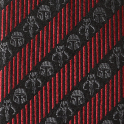 Star Wars Mandalorian Black and Red Striped Tie - My Men's Shop