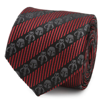 Star Wars Mandalorian Black and Red Striped Tie - My Men's Shop