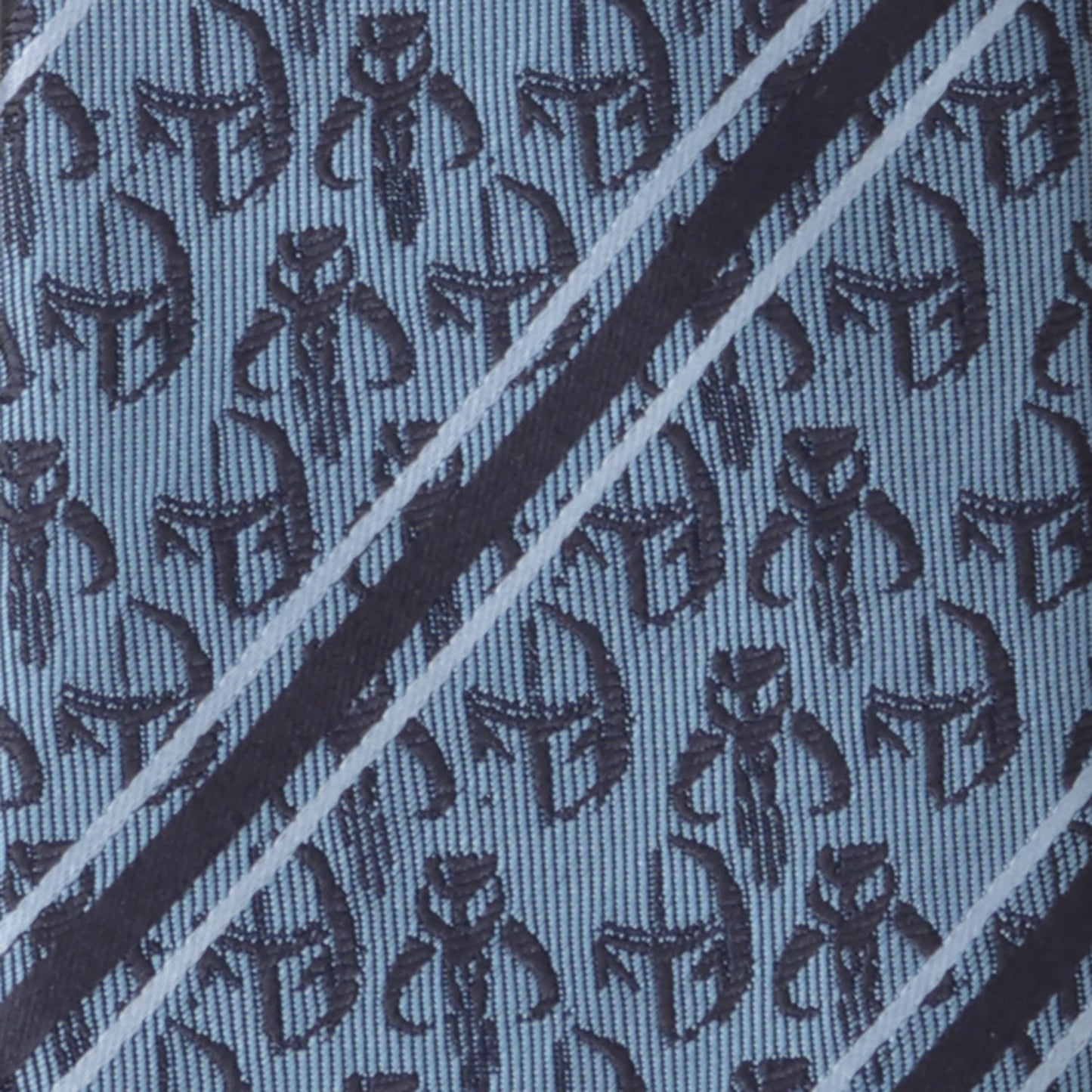 Star Wars Mandalorian and Mythosaur Blue and Navy Striped Tie - My Men's Shop