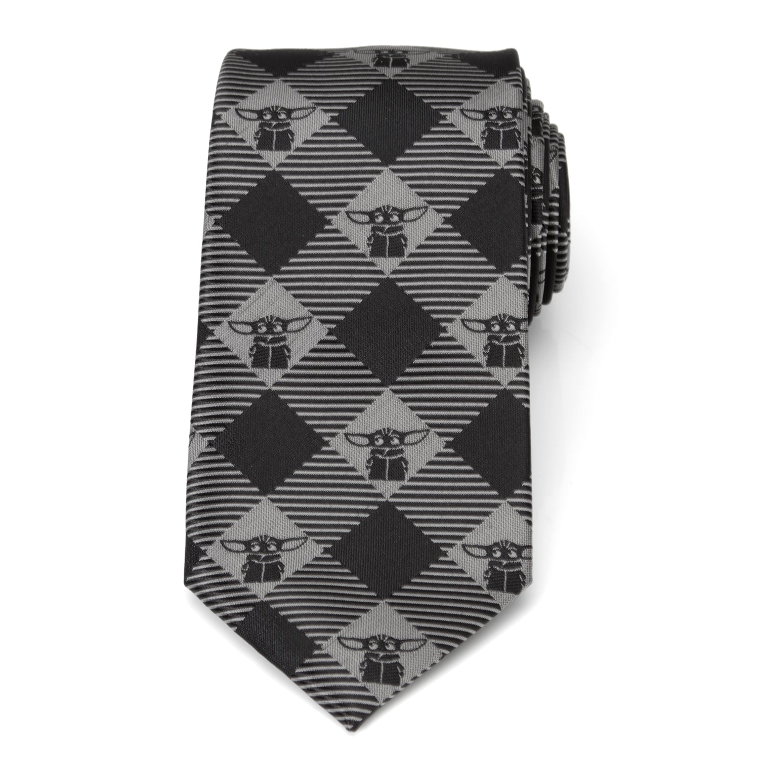 Star Wars Grogu Black Plaid Tie - My Men's Shop