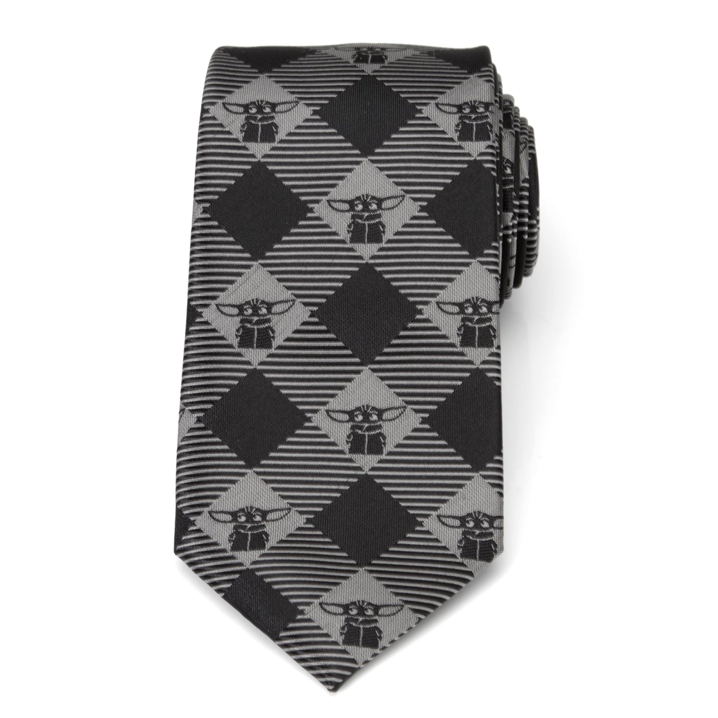 Corbata Star Wars Grogu Cuadros Negros