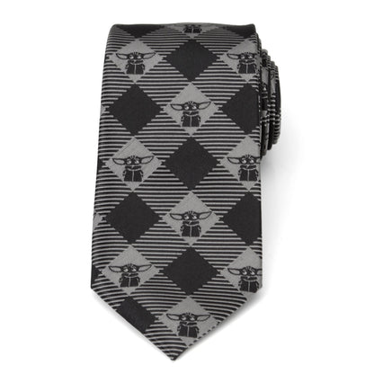 Corbata Star Wars Grogu Cuadros Negros