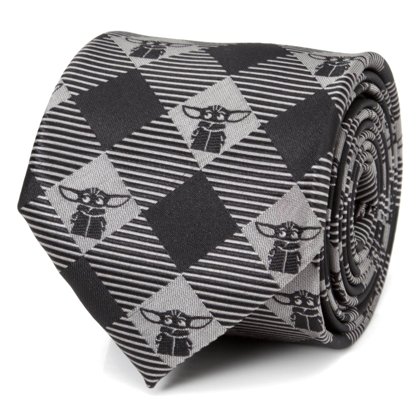 Star Wars Grogu Black Plaid Tie - My Men's Shop