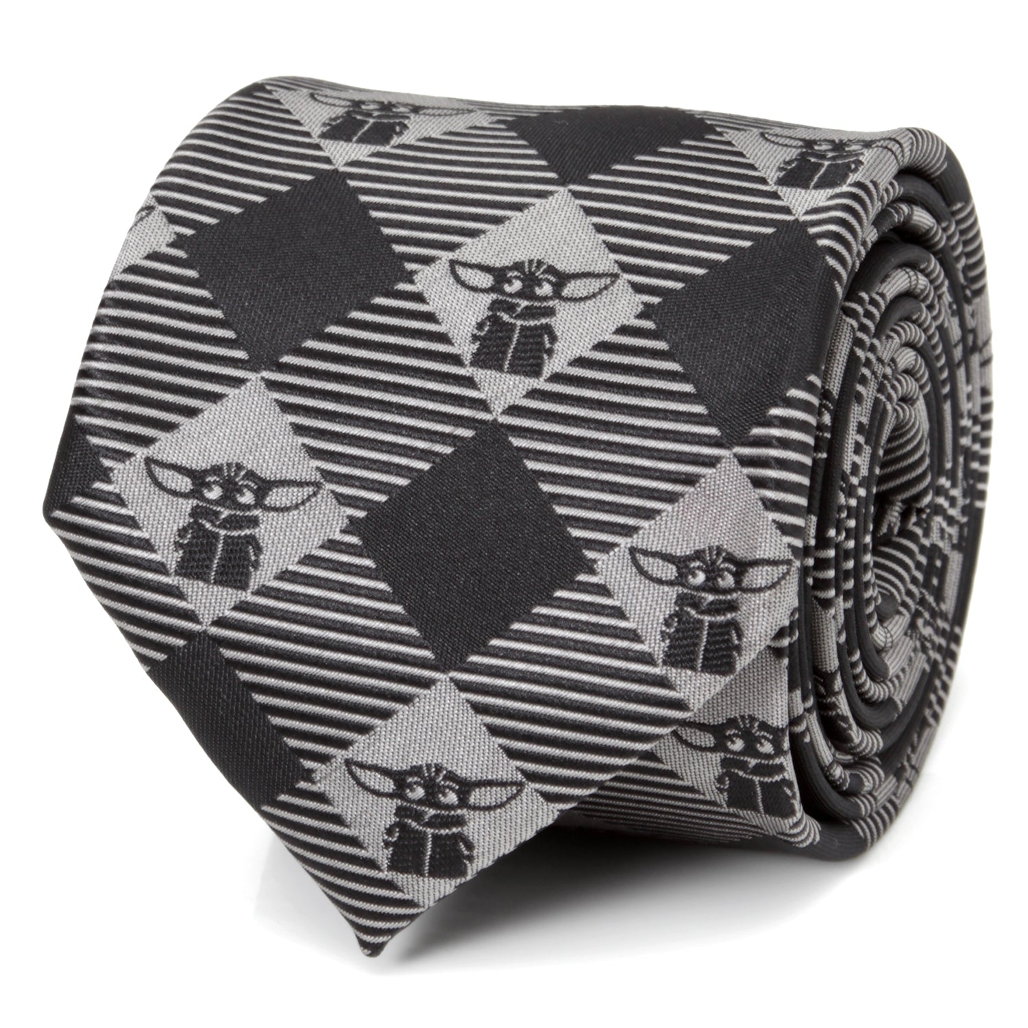 Star Wars Grogu Black Plaid Tie - My Men's Shop