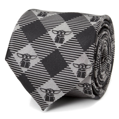 Star Wars Grogu Black Plaid Tie - My Men's Shop
