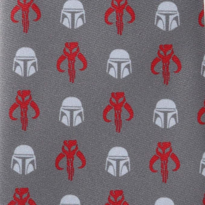 Star Wars Mandalorian and Mythosaur Red and Gray Tie - My Men's Shop