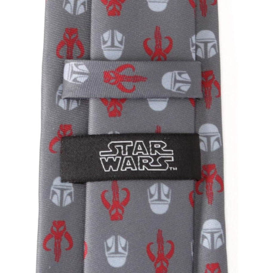 Star Wars Mandalorian and Mythosaur Red and Gray Tie - My Men's Shop