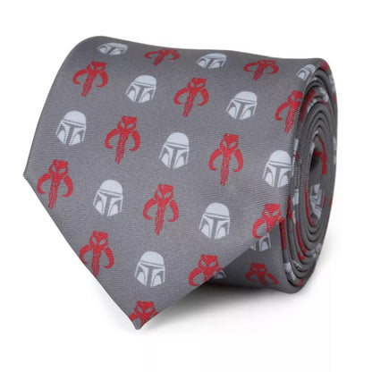 Star Wars Mandalorian and Mythosaur Red and Gray Tie - My Men's Shop