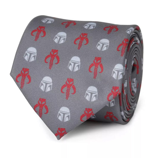 Star Wars Mandalorian and Mythosaur Red and Gray Tie - My Men's Shop
