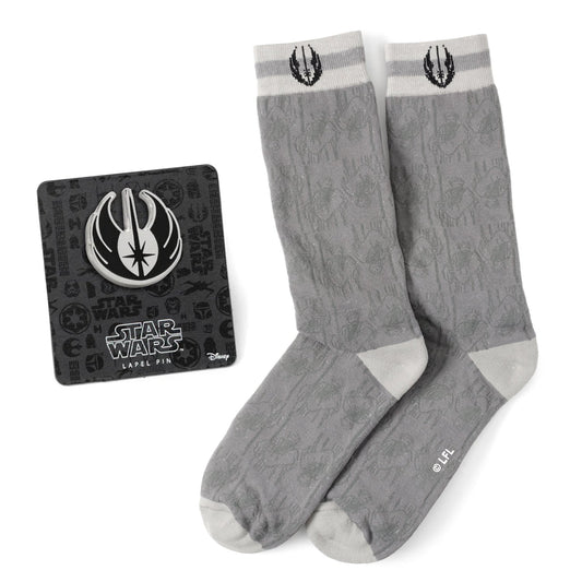 Set de regalo de calcetines grises y pin de solapa de Star Wars Obi-Wan Kenobi