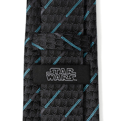 Star Wars Obi-Wan Kenobi LIGHTSABER Pattern Black Tie - My Men's Shop