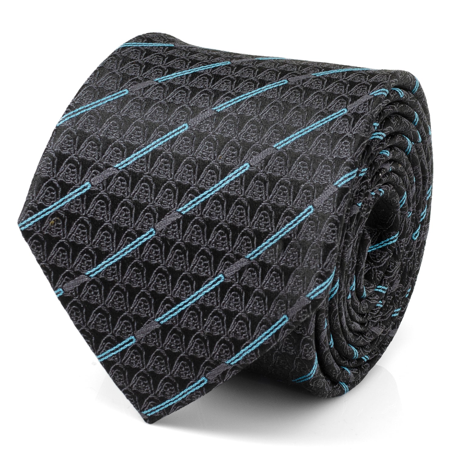 Star Wars Obi-Wan Kenobi Blue LIGHTSABER Pattern Black Tie, Tie Clip, and Gray Jedi Crest Dress Socks Gift Set - My Men's Shop