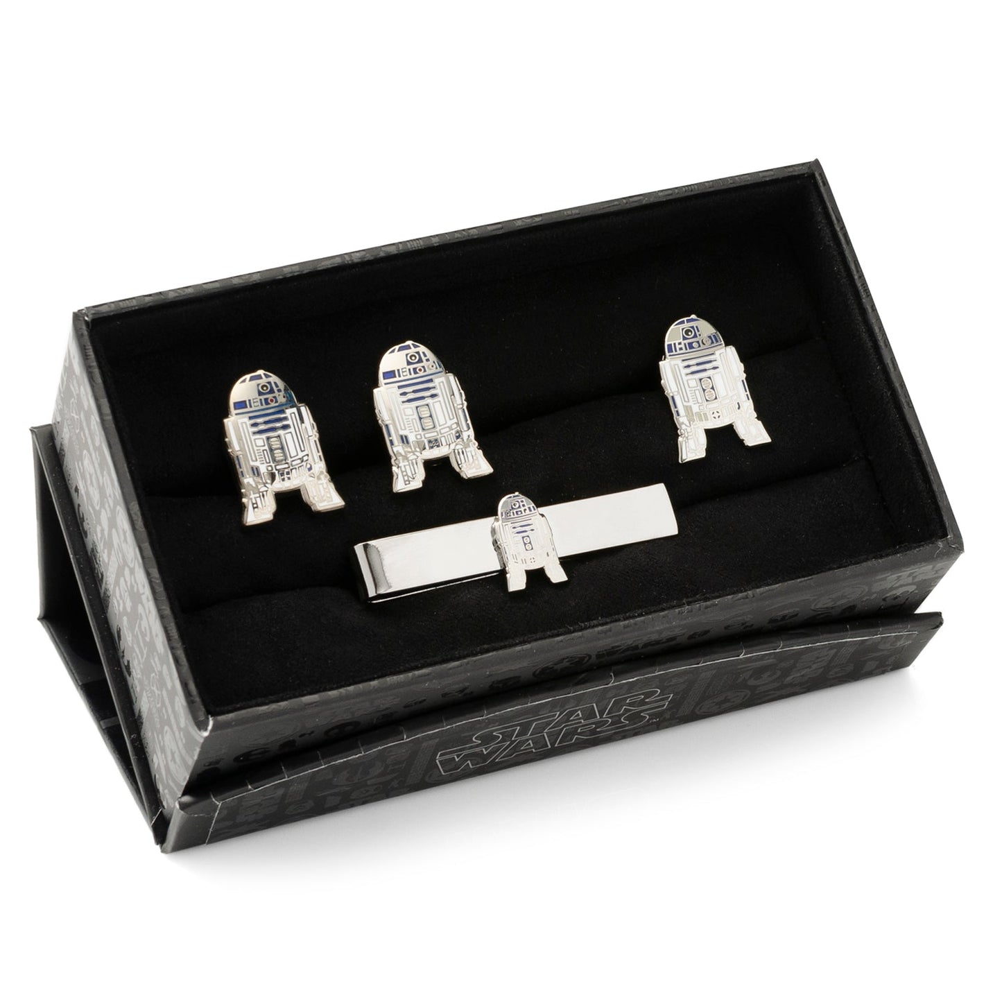 Star Wars R2-D2 Cufflinks, Lapel Pin, and Tie Bar 3-Piece Gift Set - My Men's Shop