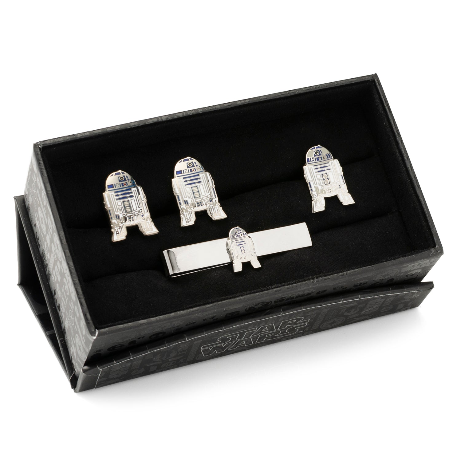 Star Wars R2-D2 Cufflinks, Lapel Pin, and Tie Bar 3-Piece Gift Set - My Men's Shop