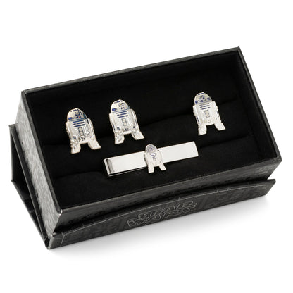 Star Wars R2-D2 Cufflinks, Lapel Pin, and Tie Bar 3-Piece Gift Set - My Men's Shop