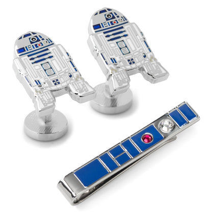 Star Wars R2-D2 Cufflinks and Blue Tie Bar Gift Set - My Men's Shop