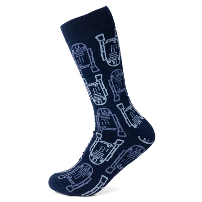 Star Wars R2-D2 Light and Dark Blue Dress Socks and Lapel Pin Gift Set - My Men's Shop