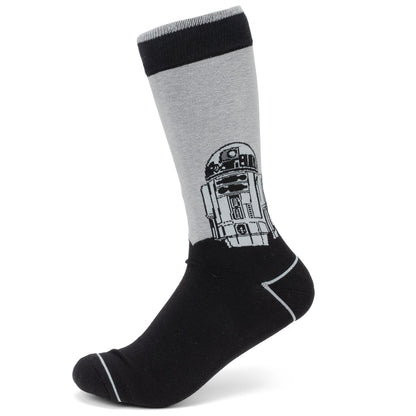 Star Wars R2-D2 Men's Gray and Black Mod Dress Socks and Lapel Pin Gift Set - My Men's Shop