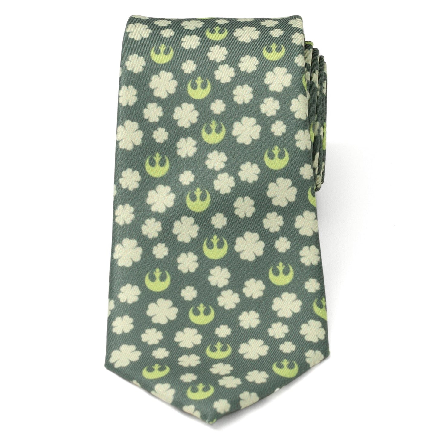 Corbata verde trébol y el escudo de la Alianza Rebelde de Star Wars
