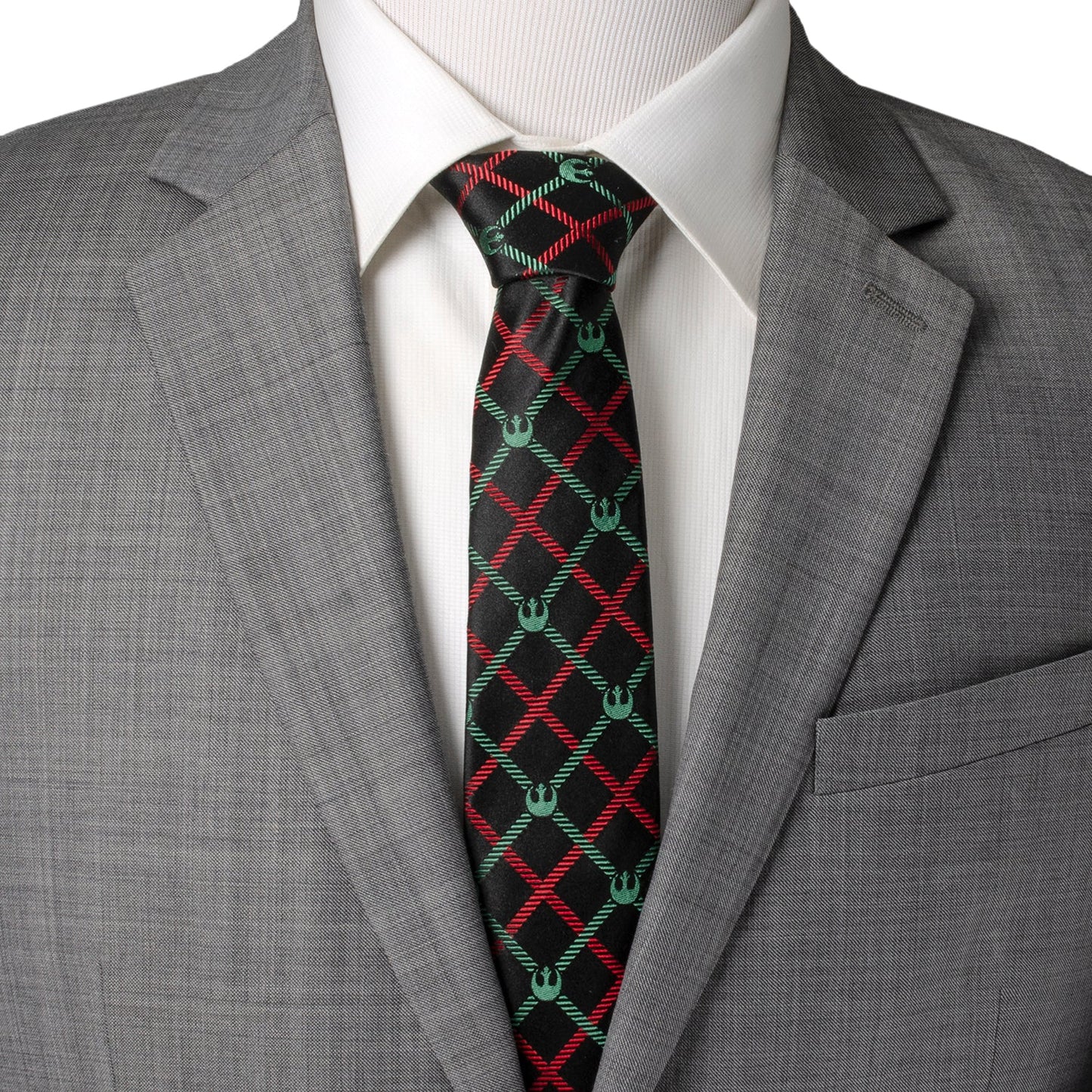 Star Wars Rebel Alliance Crest Red, Green, and Black Plaid Tie - My Men's Shop