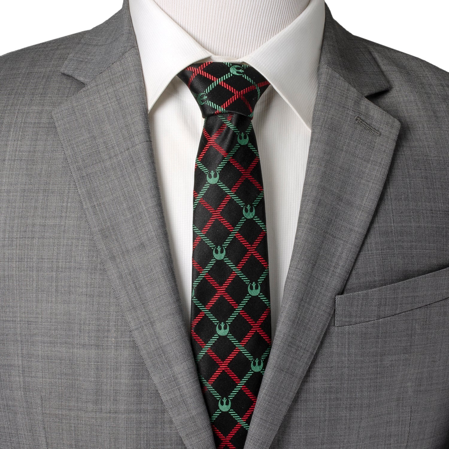 Star Wars Rebel Alliance Crest Red, Green, and Black Plaid Tie - My Men's Shop