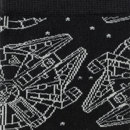 Calcetines de vestir negros y pin de solapa de Star Wars Millennium Falcon - Set de regalo