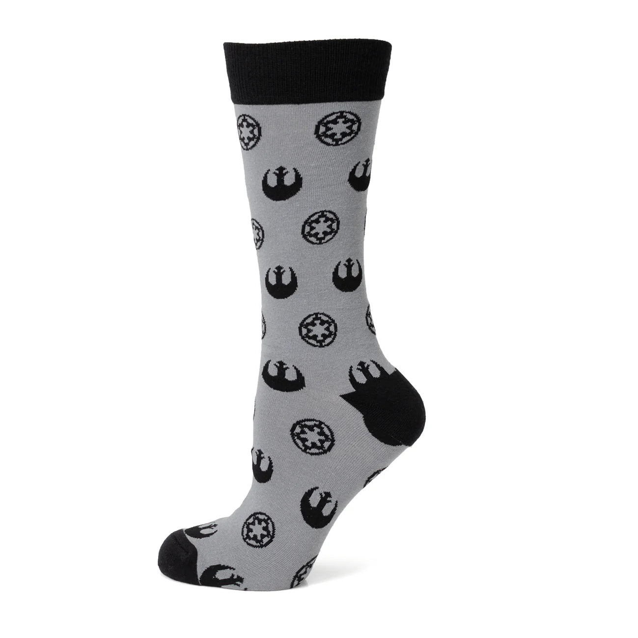 Star Wars Rebel Alliance Starbird Crest and Imperial Crest Gray Dress Socks and Lapel Pin Gift Set - My Men's Shop