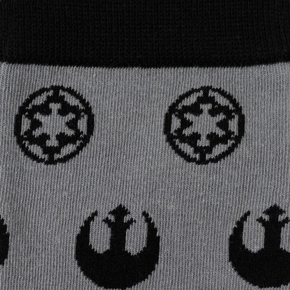 Star Wars Rebel Alliance Starbird Crest and Imperial Crest Gray Dress Socks and Lapel Pin Gift Set - My Men's Shop