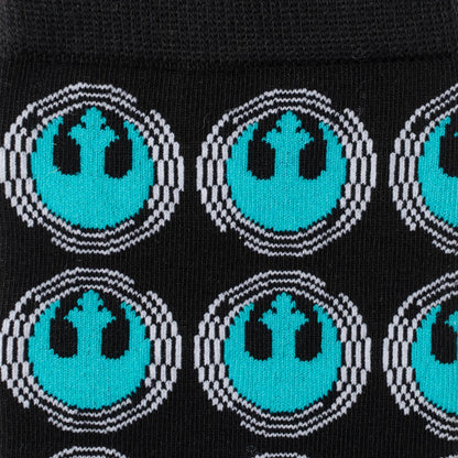 Set de regalo de calcetines y pin de solapa de la Alianza Rebelde de Star Wars en color verde azulado y negro