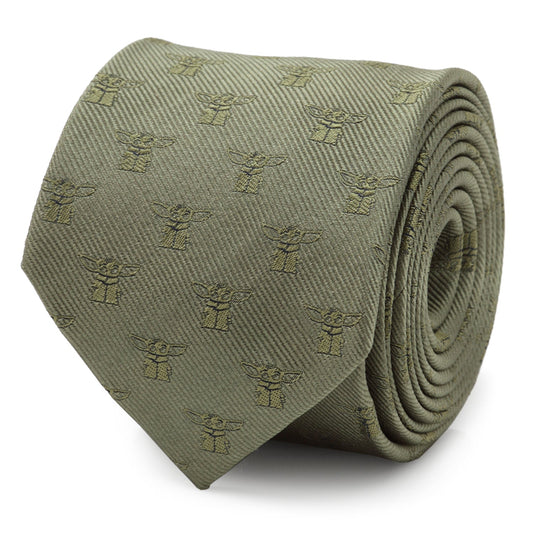 Corbata verde salvia de Grogu de Star Wars