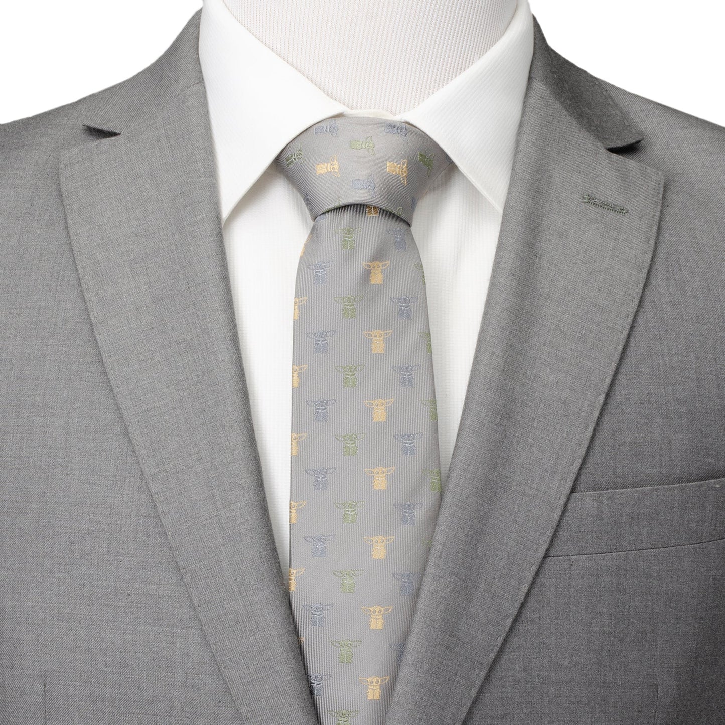 Star Wars Grogu Dotted Green Tie - My Men's Shop